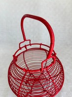 ワイヤーバスケット　卵入れ 野菜水切りかご　フランスキッチンツール　ブロカント　12kwem2
