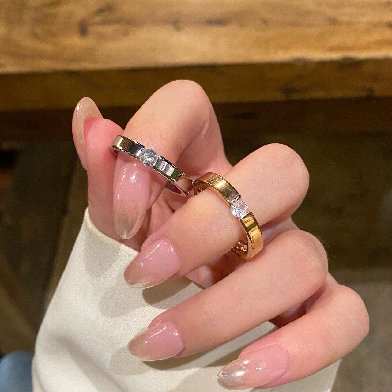 防水チタンリング 豪華 ブリンブリンリング 指輪 26号キュービック 