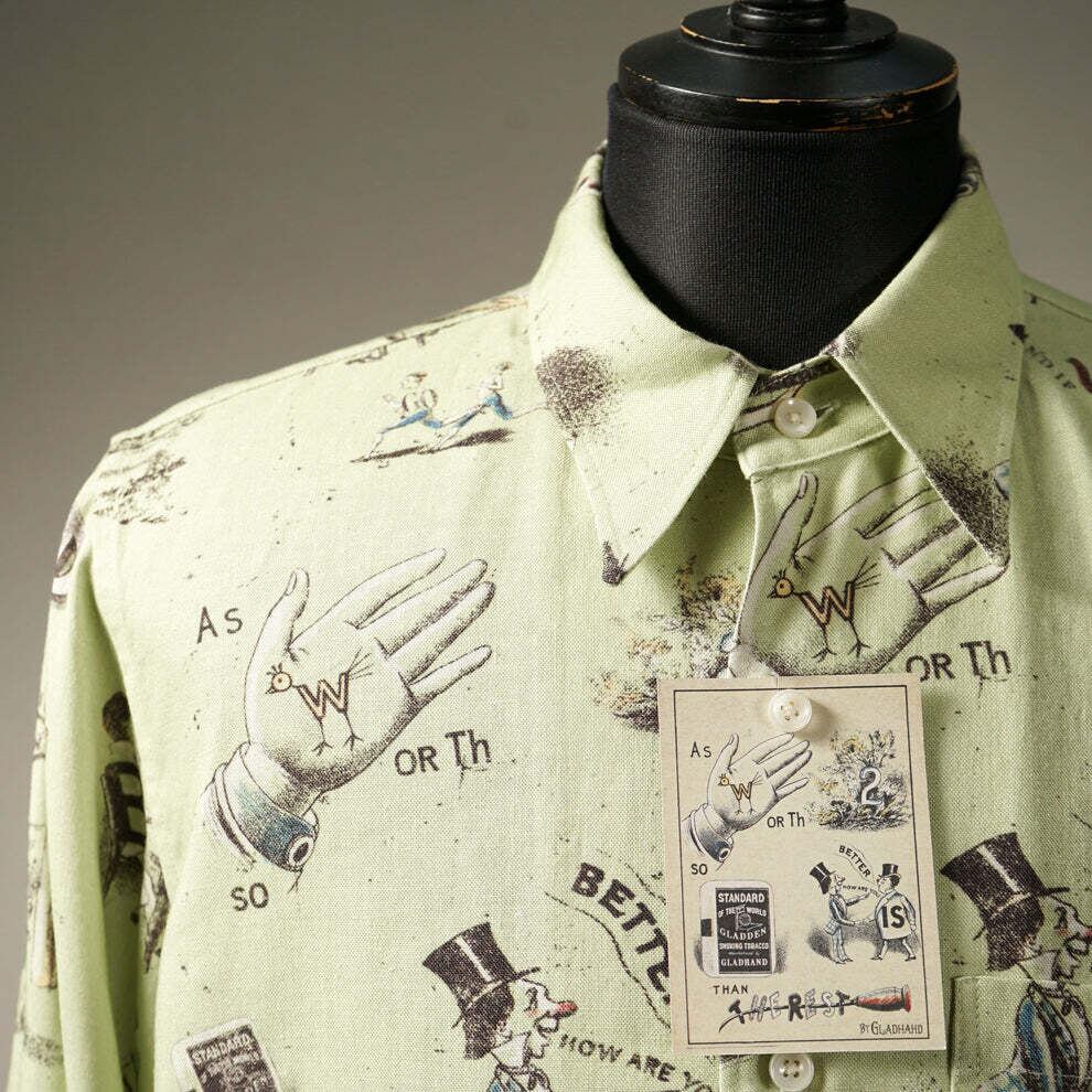 BY GLAD HAND】バイ グラッドハンド REBUS - L/S SHIRTS (MINT) 長袖
