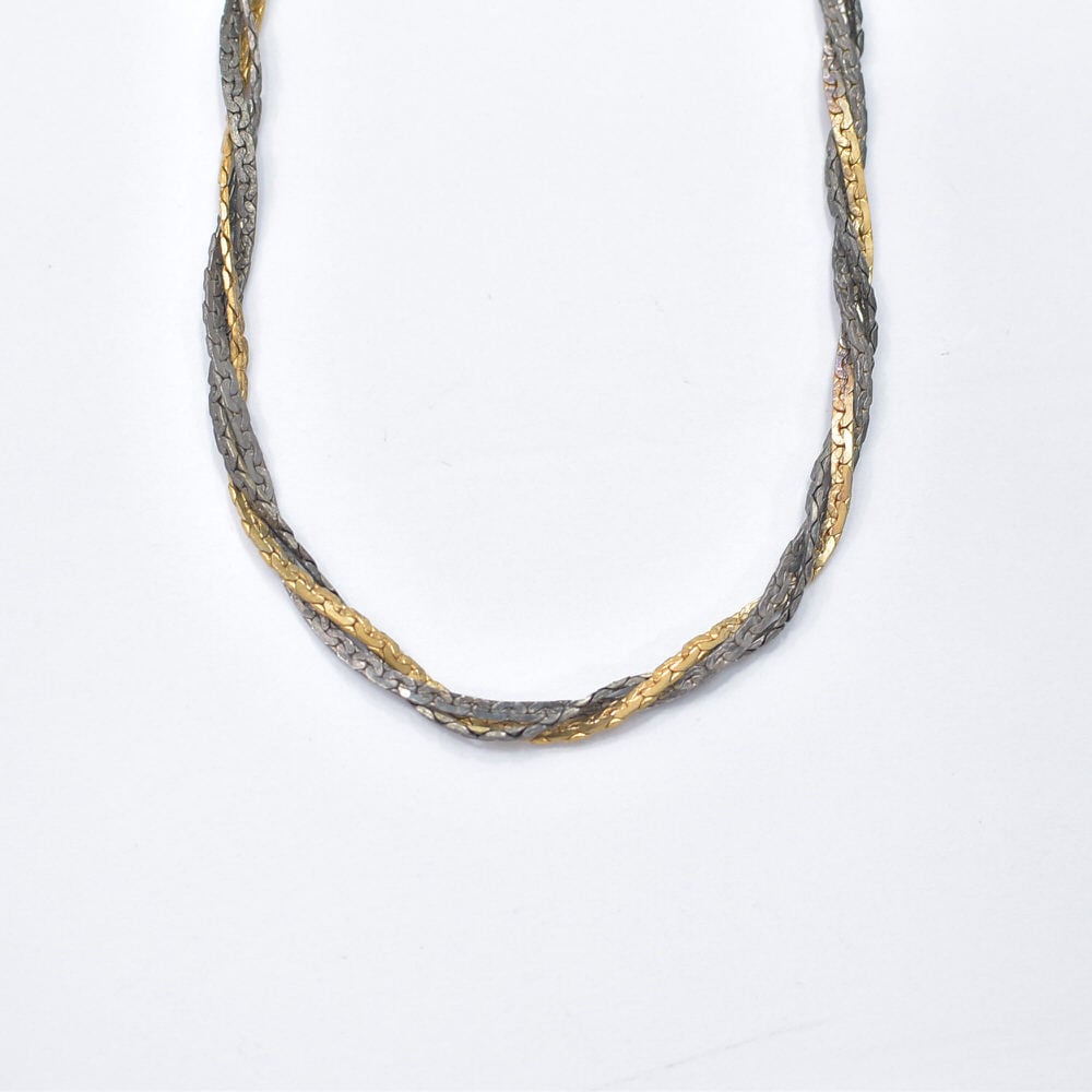 90～00s Bi-color Design ツイストチェーン ネックレス スネーク