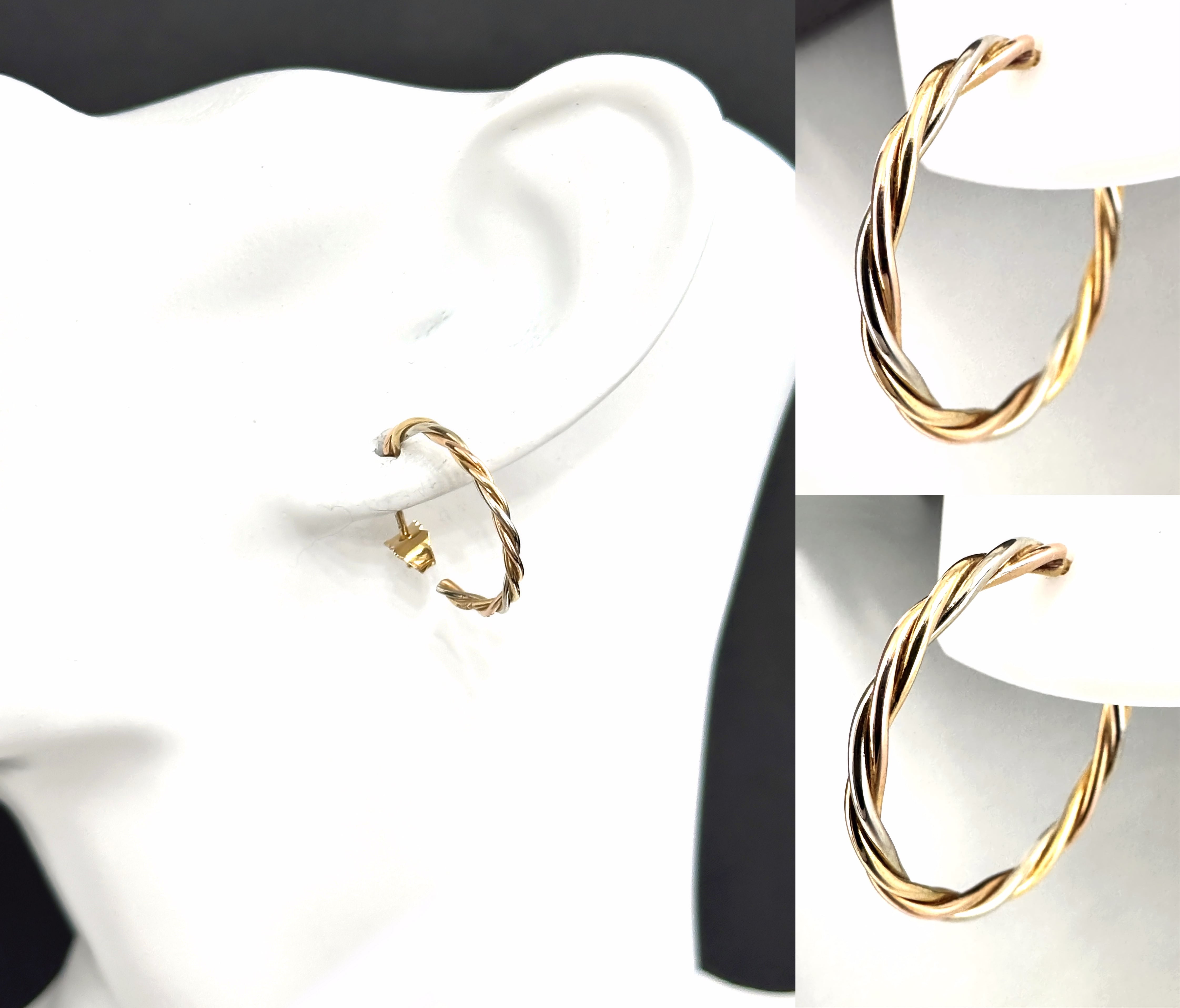 CARTIER / カルティエ トリニティ ピアス ツイスト フープ K18 スリー