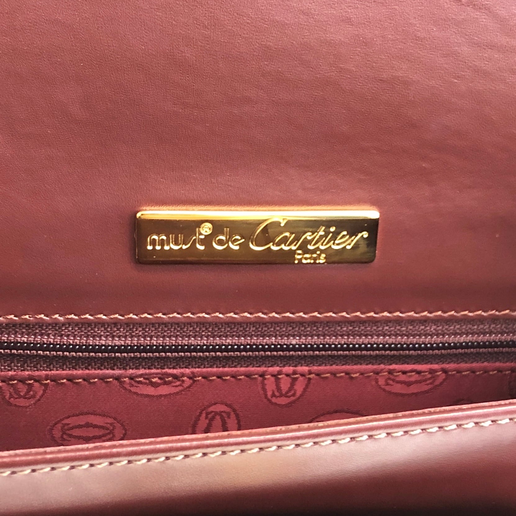 Cartier カルティエ マストライン ショルダーバッグ ボルドー レザー