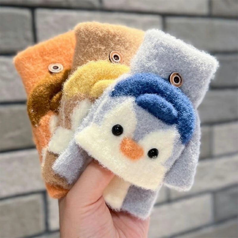 キッズ 手袋 女の子 暖かい 秋冬 スマホ対応 防寒 子供手袋 動物柄