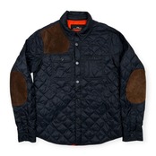 RLX RALPH LAUREN ラルフローレン レザーパッチ付き ダウン キルティングジャケット サイズ S(170/92A) /ネイビー/メンズ