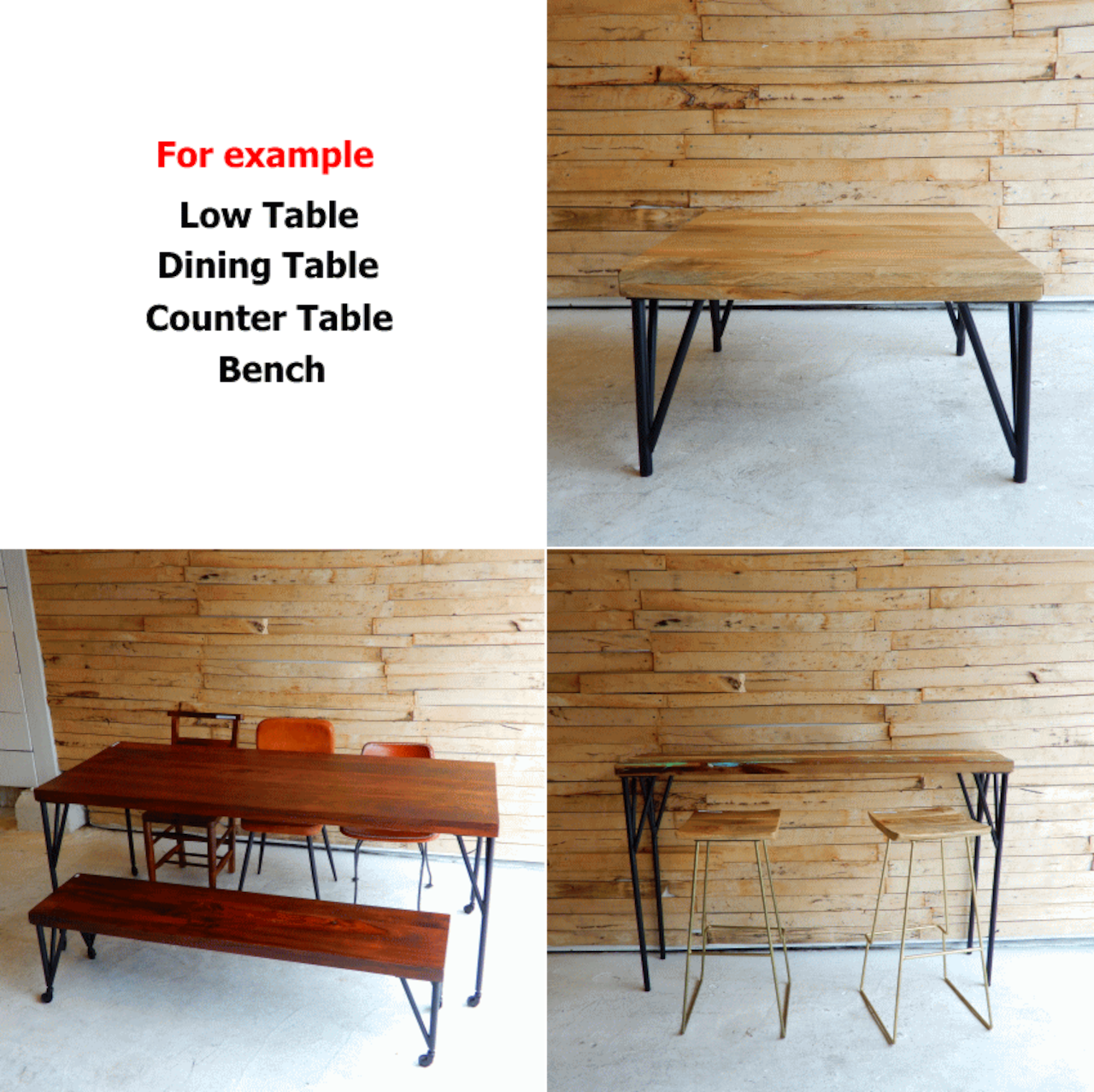 TOPANGA Furniture　シーシャムウッド天板　120x35cm