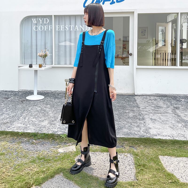 ブラックスカート サマールーズ薄手スタンダードロング レトロ 夏物 ラブタオタオダレンハウス10773558435