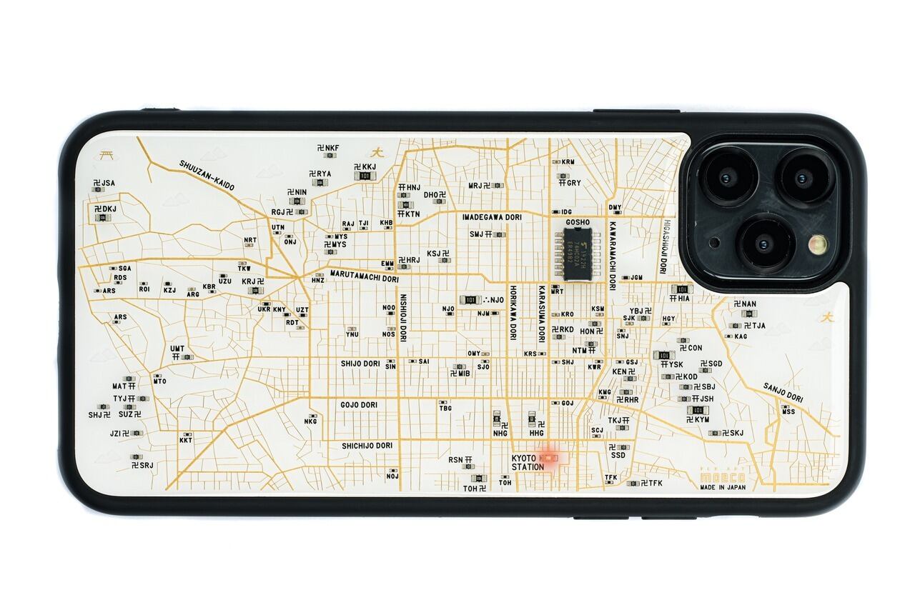 FLASH 京都回路地図 iPhone 12 mini ケース | PCB ART moeco