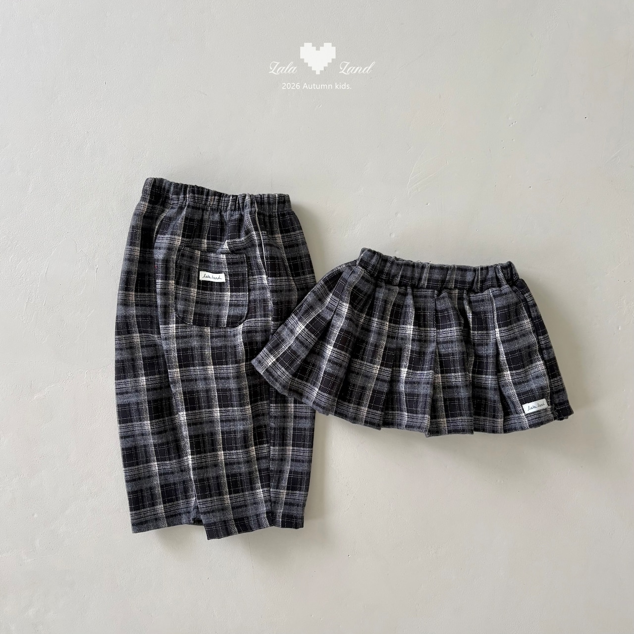 【取寄】LALALAND (Kids)イブチェックスカート|秋服|韓国子供服| 26/SM