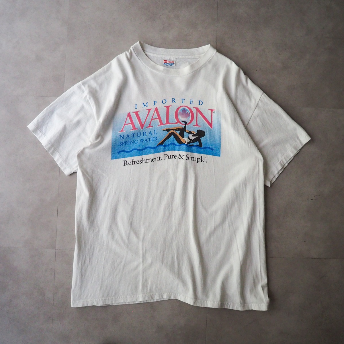 90s “AVALON” tee XL 企業系 裾ダブル袖シングルステッチ かつて存在 
