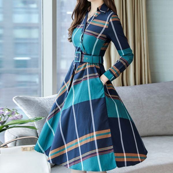 ワンピース レディース シャツワンピース シャツワンピ ひざ丈 ミモレ ミモレ丈 長袖 襟付き ウエストベルト 大人可愛い きれいめ 大人 おしゃれ お洒落 大人女子 こなれ感 キュート ラブリー 主役級 存在感 無地 チェック柄 秋 冬 お呼ばれ 10代 20代 30代 女性用 通勤 オフィス 学生 通学 デート お出かけ 女子会 休日 着回し 韓国 韓国系 送料無料 ファッション コーデ スタイル モテ トレンド 流行 インスタ映え M L XL 2XL 3XL 大きいサイズ グリーン