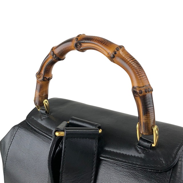 GUCCI グッチ バックパック ブラック バンブー レザー リュック vintage ヴィンテージ オールド 4u5xy4