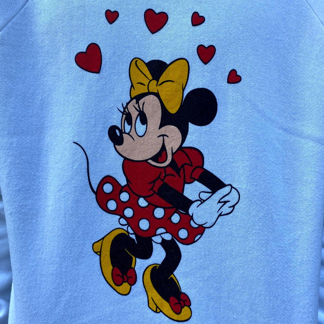 80年代 ディズニー ミニーマウス プリントスウェット レディースL 古着 キャラクター Minnie Mouse USA製 80S ビンテージ  ヴィンテージ Disney トレーナー ホワイト 白【スウェット】【AL2109】 | cave 古着屋【公式】古着通販サイト