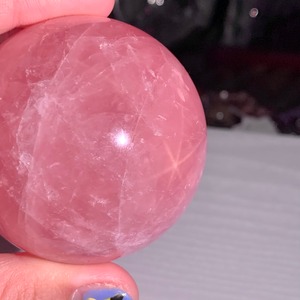 6.濃厚ピンク☆スターディープローズクォーツ スフィア