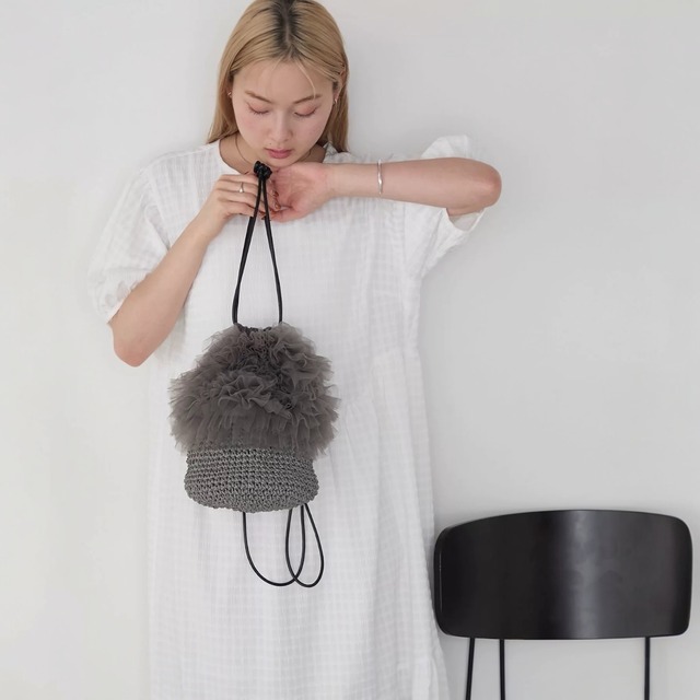 tulle straw bag ... 5color