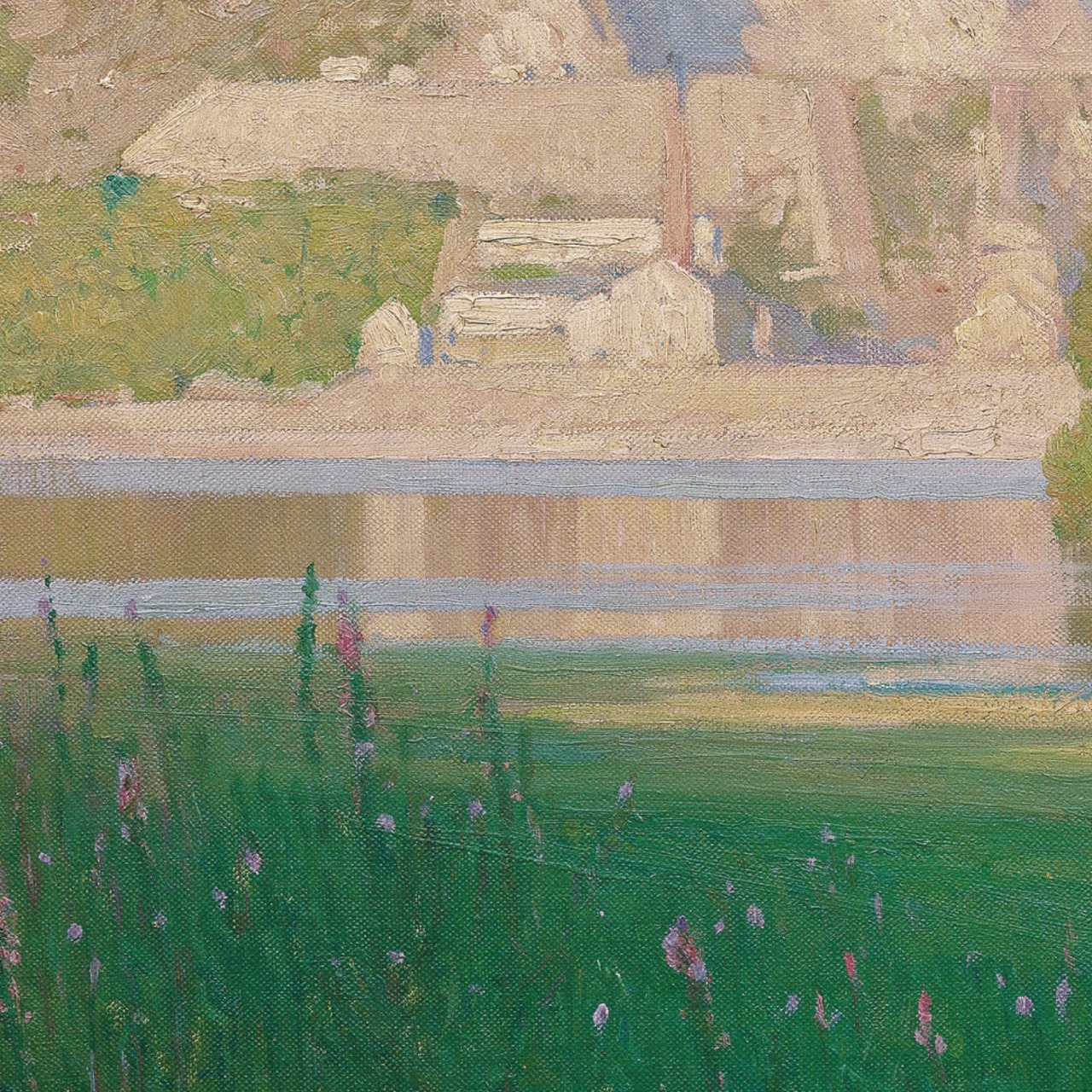 [額縁付き] Abenddämmerung. Steinbruch an der Donau（夕暮れ、ドナウ川の採石場） カール・モル アートポスター 323×323mm 風景画 額装 天然木 ポスターフレーム 木製 絵画 日本製 APFS037 - 7
