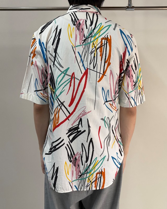 【2015/SS Dior HOMME】scribble half sleeve shirt