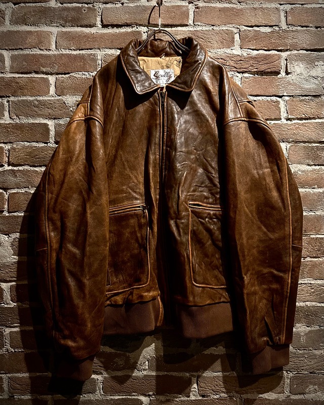 【Caka act3】“Scully” A-2 Inspired Vintage Flight Leather Jacket