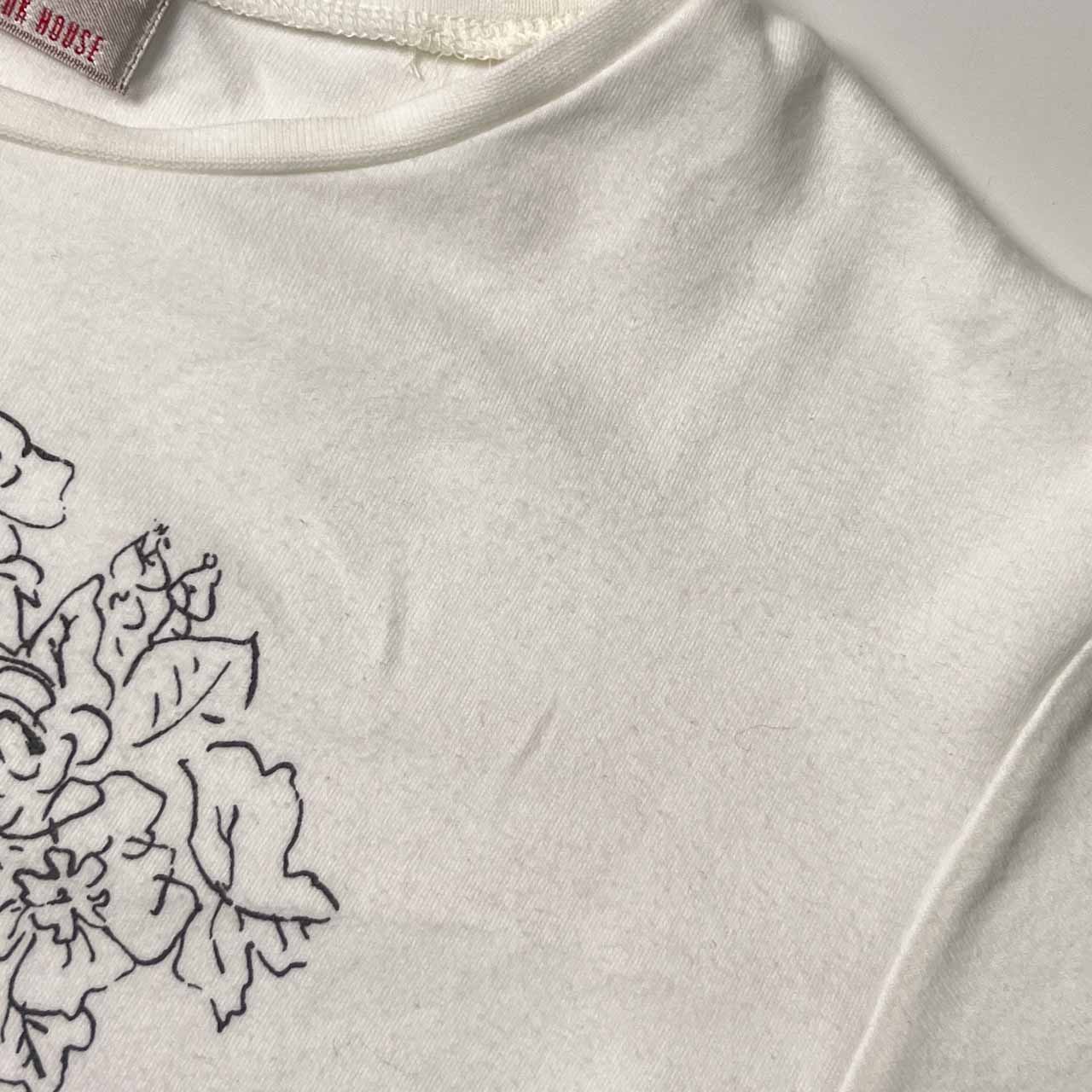 FLEUR ROUGE PINK HOUSE ピンクハウス アート デザイン 半袖 Tシャツ カットソー L/ホワイト レディース