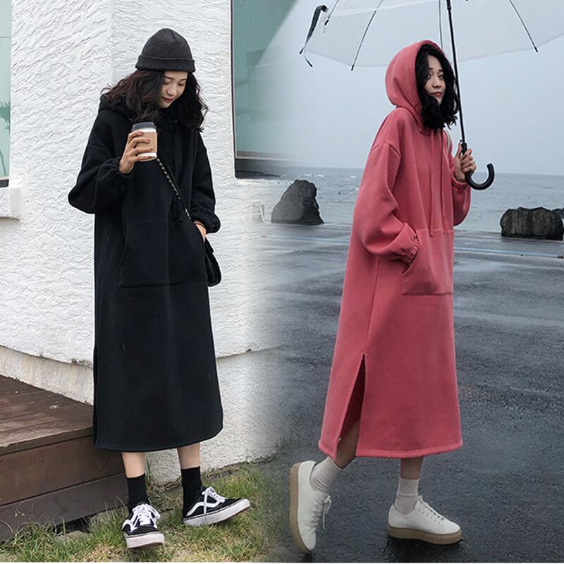 秋冬新作 パーカー ワンピース 大きいサイズ パーカー ワンピース レディース パーカー ワンピース ロング ロングパーカー ワンピース ロング ワンピース 長袖 オーバーサイズ ワンピース ロング丈 秋 冬 秋冬 秋冬物 秋服 冬服 グレー ブラック 黒 ピンク P8021 Kirari