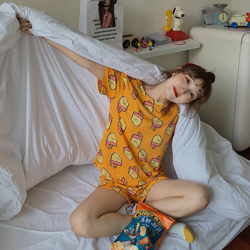 プリント柄サマーセット 夏物 萌量不足50879505097