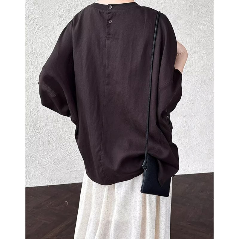 バックボタンドルマンスリーブプルオーバー 202129