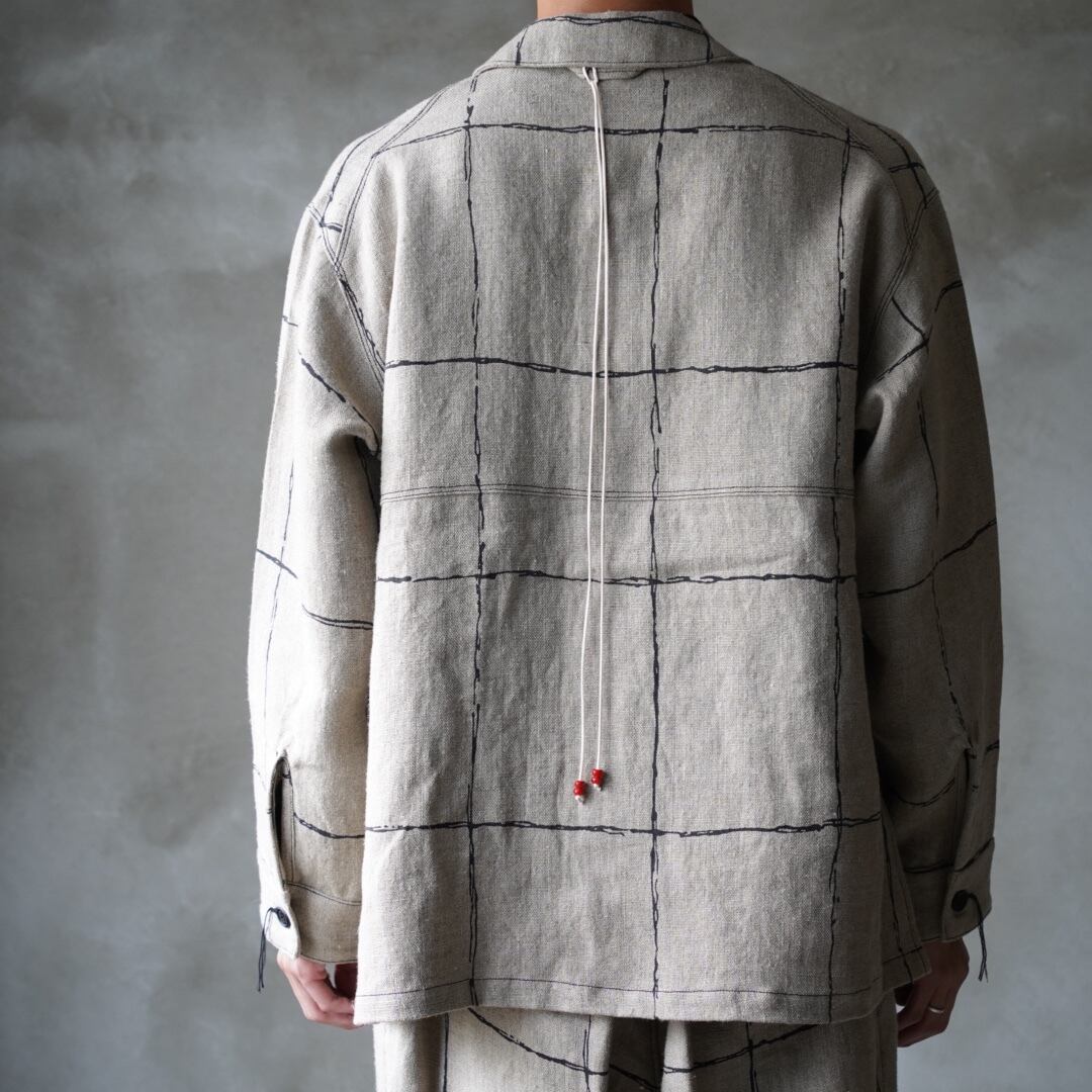 ANCELLM 22SS 希少 完売アイテム DRAWING CHECK LINEN COVERALL 商品