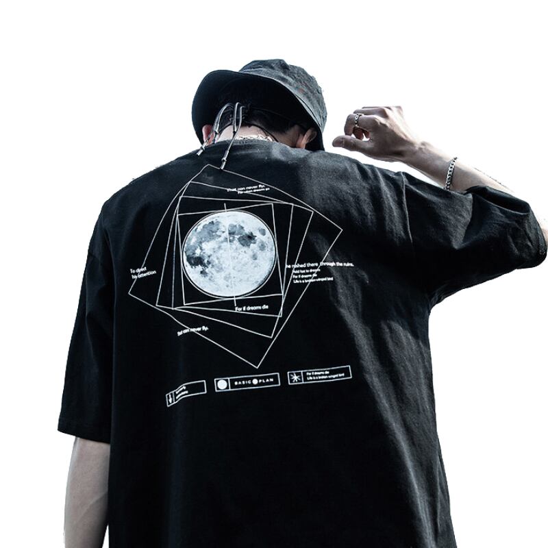 "GRA力▲VI▼月TY" High Street Loose T-Shirts