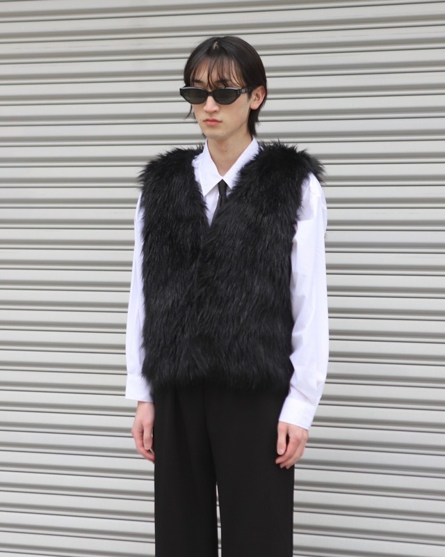 oversized fur vest