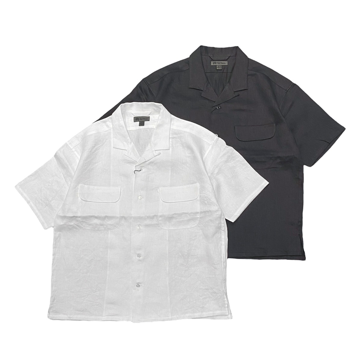 Nigel Cabourn / OPEN COLLAR SHIRT - LINEN TWILL (ナイジェル 