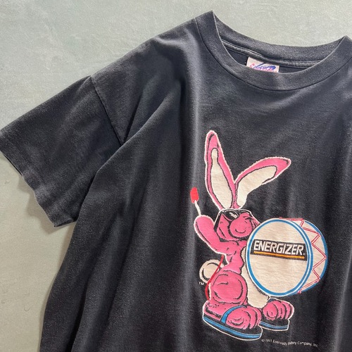 90s USA　ラビット　企業系　両面プリント　シングルステッチ　アニマル　Tシャツ　ブラック　XL 古着
