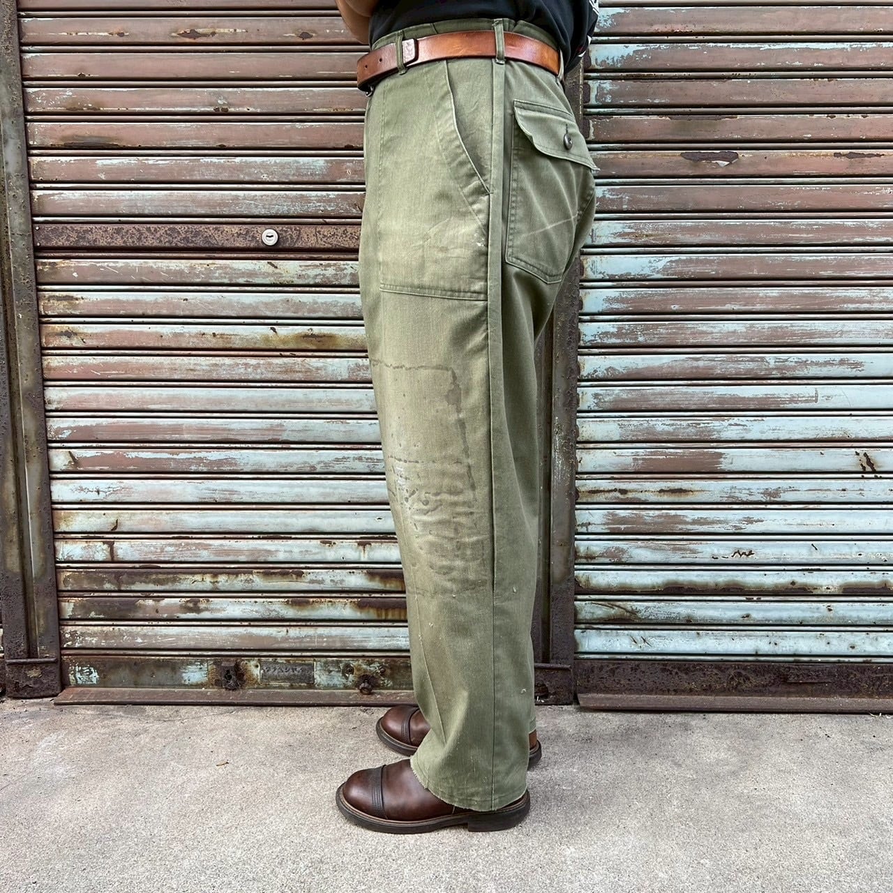 〜70s ドイツ軍 ワークパンツ ミリタリーパンツ ヴィンテージ 古着 army MILITARY 実物 新品 デッドストック ルーマニア軍 1970's