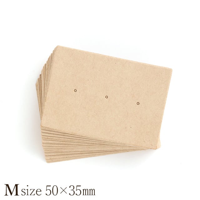 アクセサリー台紙 M横長 ピアス用 クラフト紙 50×35mm 30枚 D071
