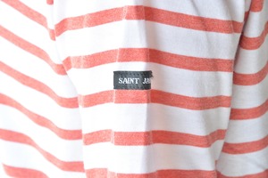 セントジェームス SAINT JAMES 薄手ボーダーシャツ半袖(PIRIAC)NEIGE/PLUM