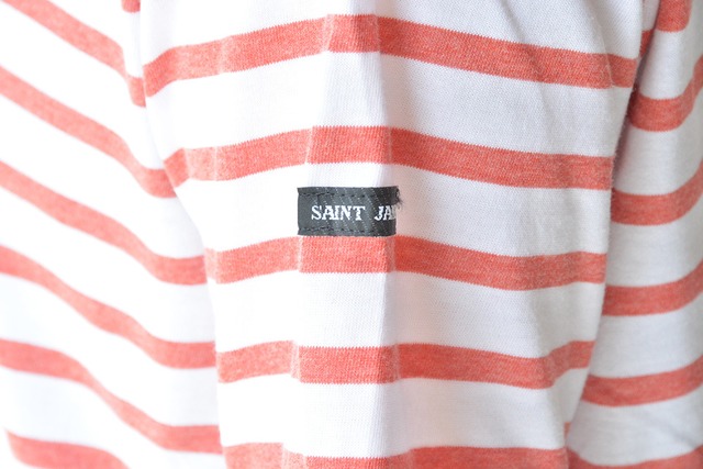 セントジェームス SAINT JAMES 薄手ボーダーシャツ半袖(PIRIAC)NEIGE/PLUM