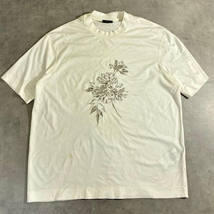 EMPORIO ARMANI フラワー刺繍 Tシャツ ホワイト