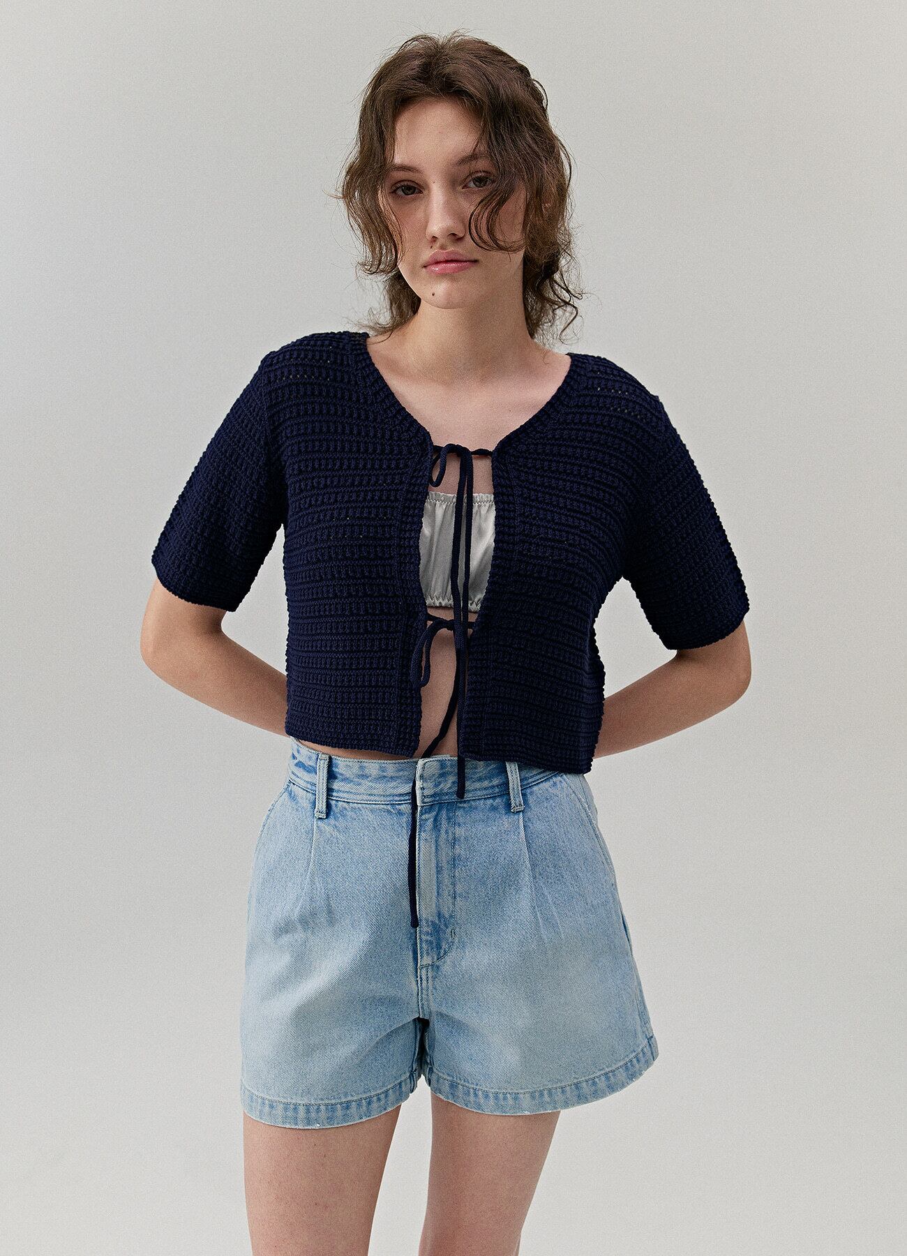 The Barnnet] Navy Cous Tie Cardigan 正規品 韓国ブランド 韓国