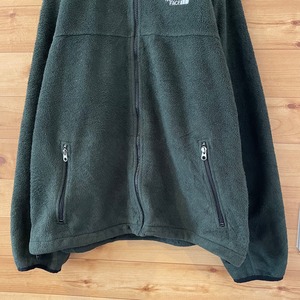 【THE NORTH FACE】フリースジャケット ブルゾン フルジップ カーキ ワンポイント 刺繍ロゴ ハーフドーム ノースフェイス L US古着