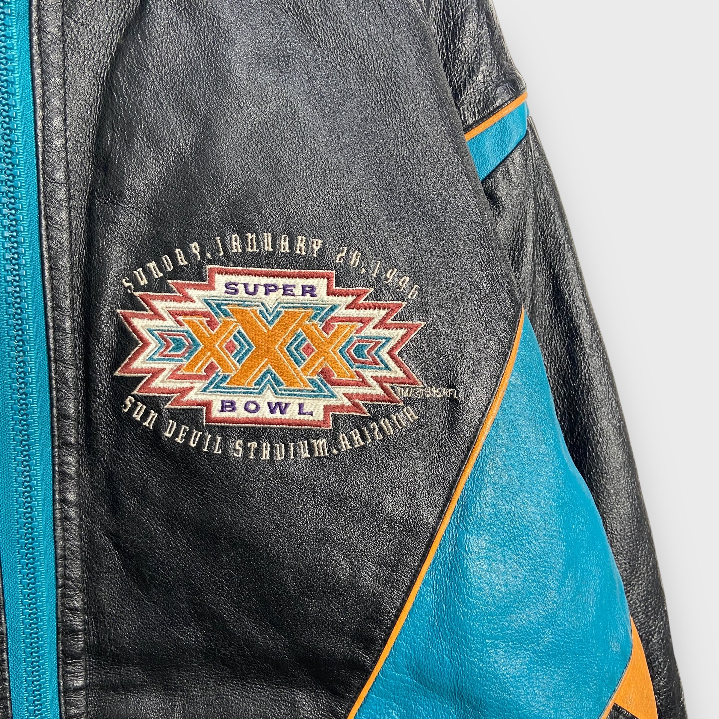 90s PROPLAYER NFL スーパーボウル レザースタジャン 黒 M | 古着屋 Uan