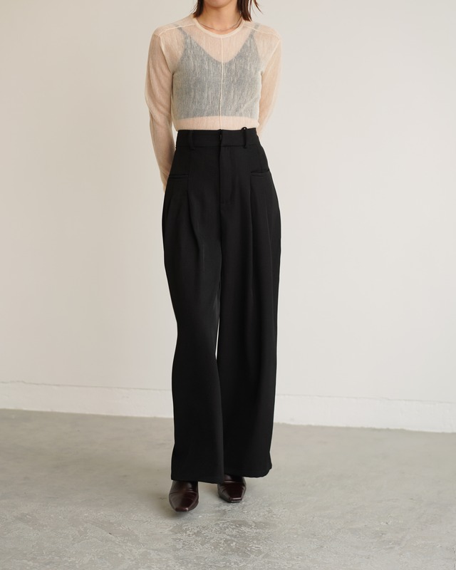 【rain won’t original】cocoon wide pants 　Black