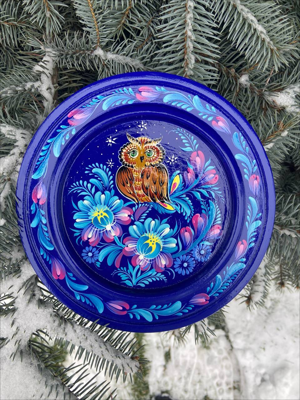 【秋の庭のなかで】人間国宝ホメンコのペトリキウカ・プレート 40cm 秋の庭のなかで】ウクライナ人間国宝ホメンコのペトリキウカ・プレート