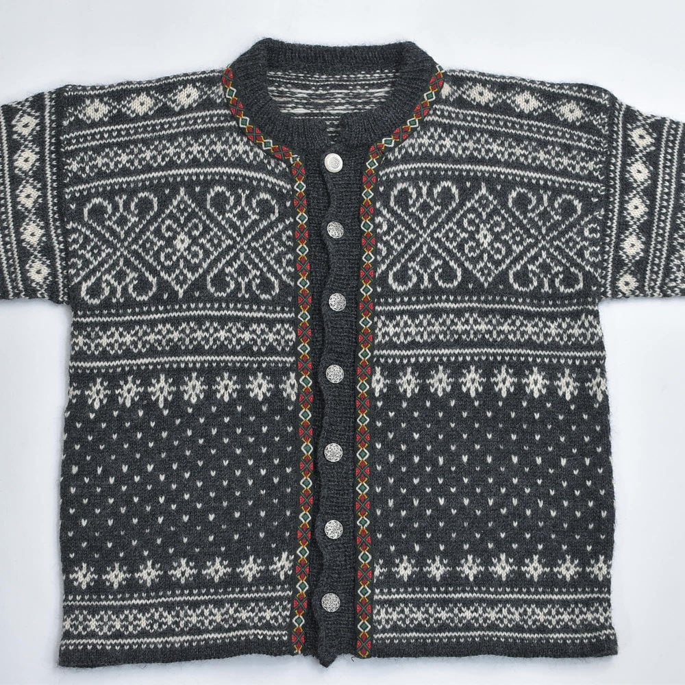 70～80s Nordic Cardigan ノルディック柄 メタルボタン デザイン