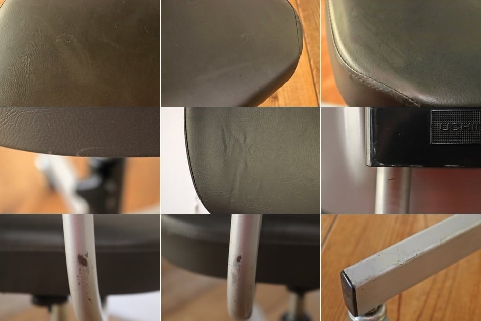 レトロ キャスターチェア 回転椅子 昇降 リクライニング 学校 合皮