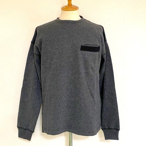 Waffle Long Sleeve Cut & Sewn　Black / Gray