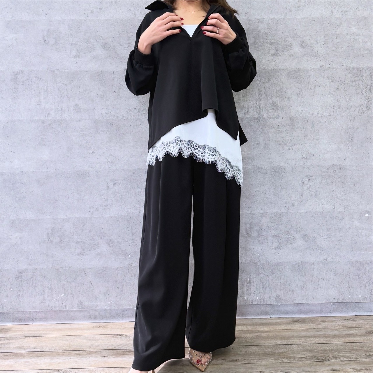 アンナケリー  Annakerry スキッパーオーバーサイズシャツ