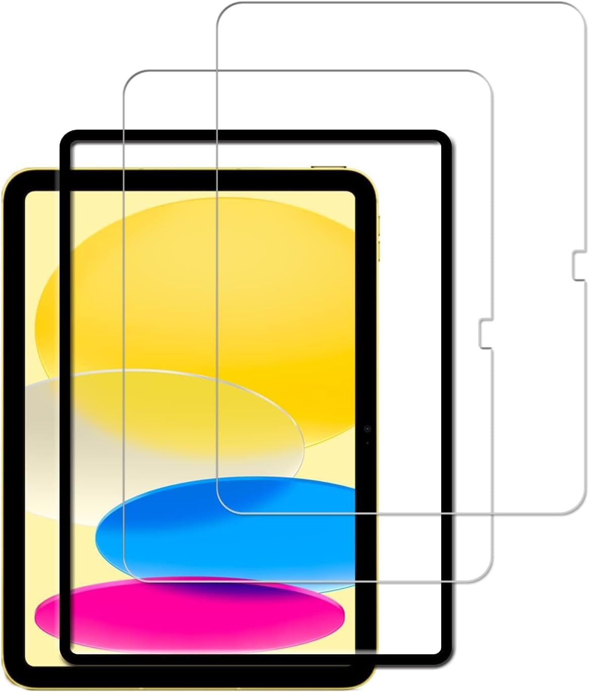 KPNS iPad 11世代 A16 2025 ガラスフィルム 日本素材製 強化ガラス iPad 第10世代 10.9 インチ 2022 用 ガラスフィルム 強化ガラス カバー 保護フィルム【2枚セット】ガイド枠付き