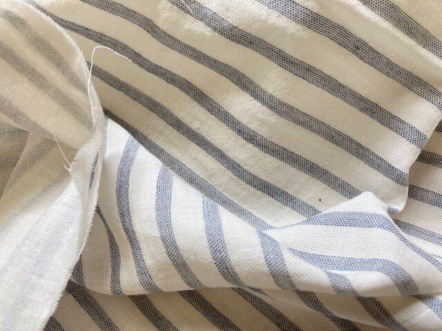 オーガニックダブルガーゼボーダー　ネイビー