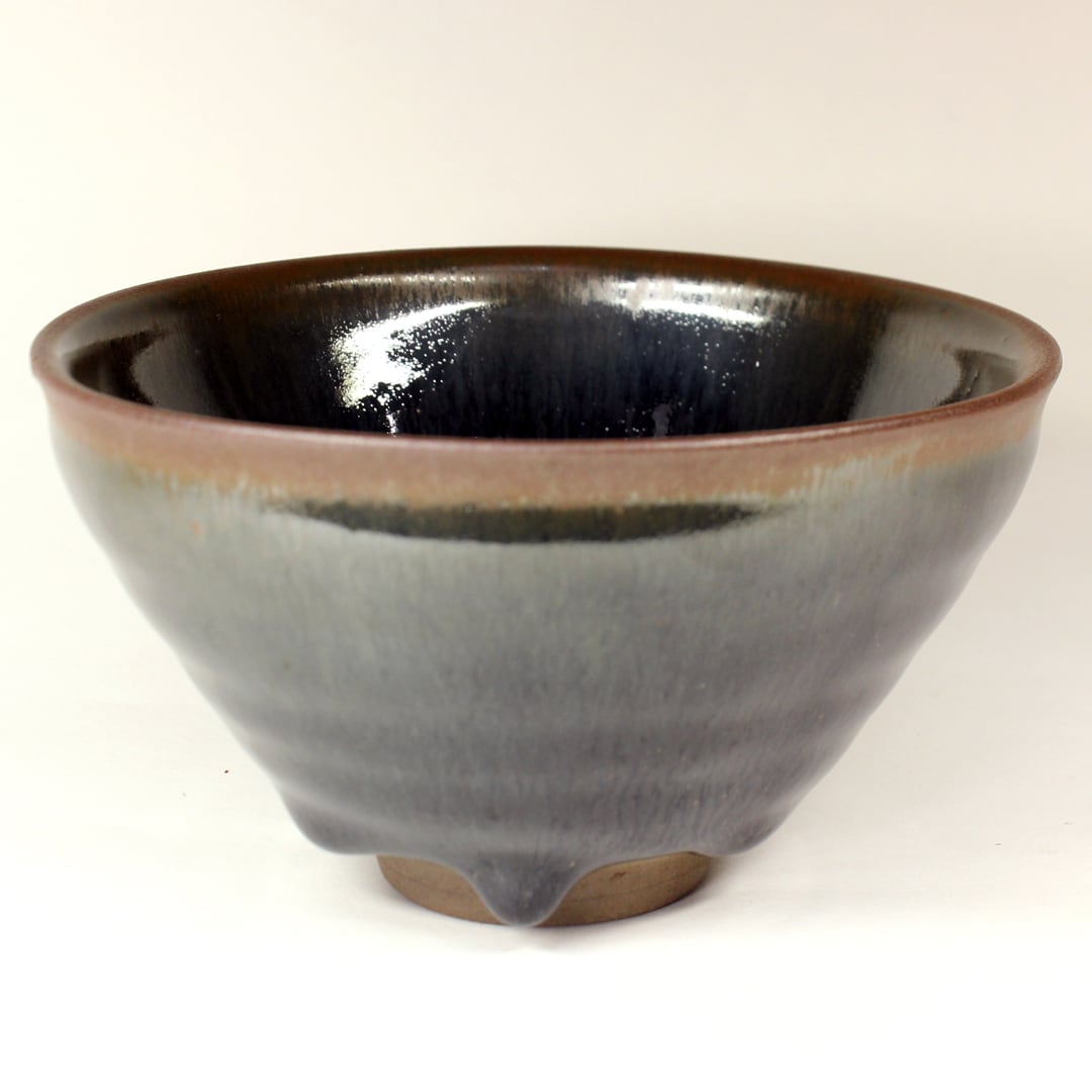橋本陶正山 作 サツマ焼 青海波に亀甲紋 胴締め茶碗 | 茶道具 浜田 橋本陶正山 作 サツマ焼 青海波に亀甲紋 胴締め茶碗 | 茶道具 浜田