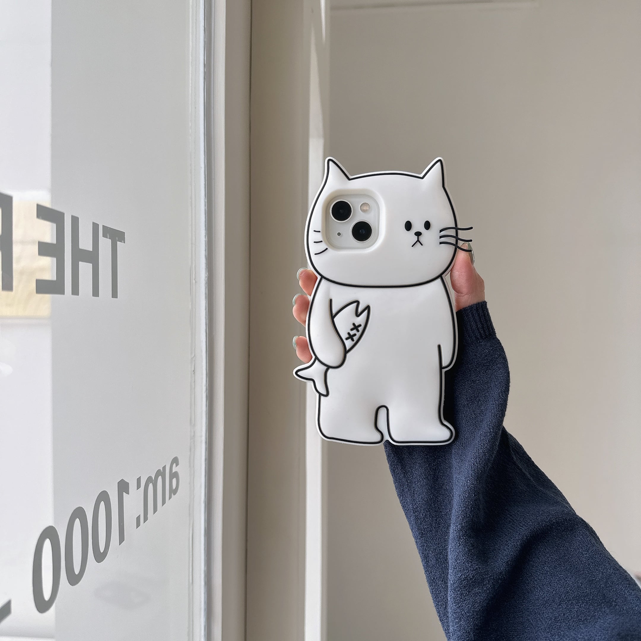 魚好き ねこちゃん iPhone 17 16 15 14 13 ケース シリコン 可愛い 猫