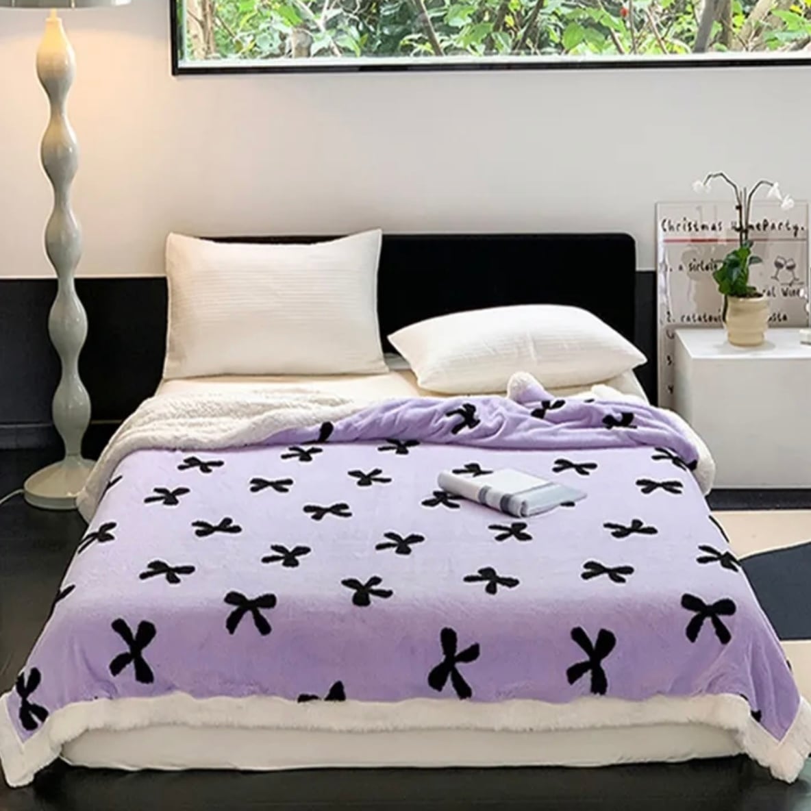 classic ribbon blanket 3colors 2size / クラシック リボン