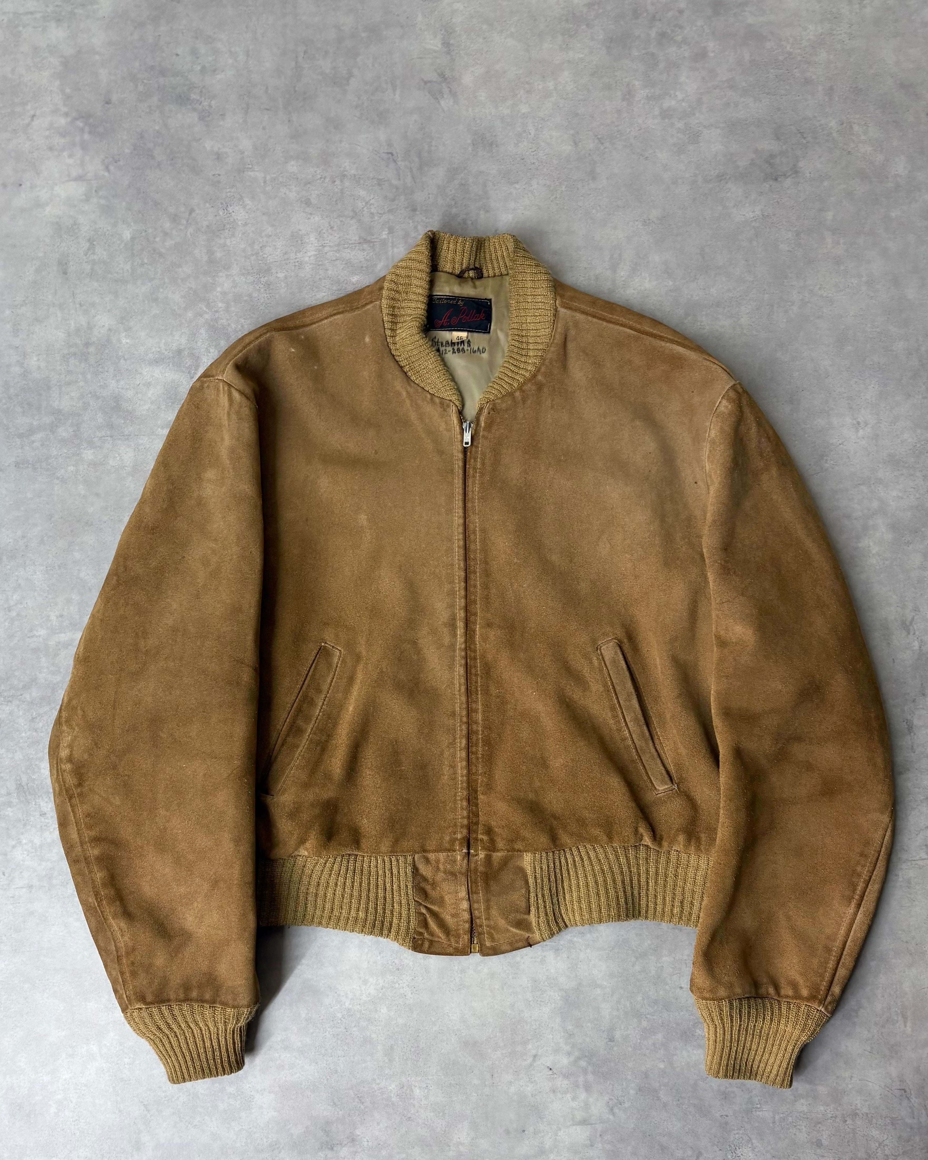 60s A.Pollak Nubuck Leather Zip-up Blouson